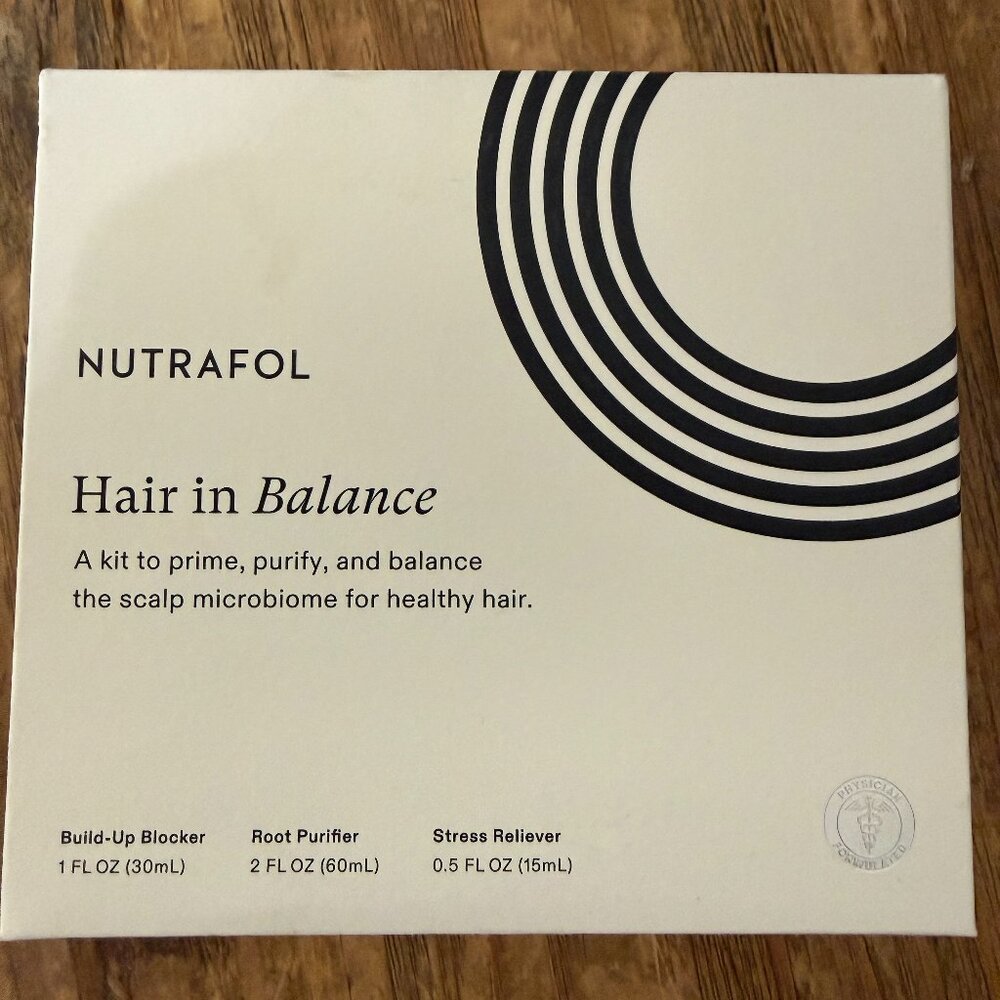 Nutrafol Hair In Balance Build Up Blocker Root Purifier Stress Reliever 3 Pc Set